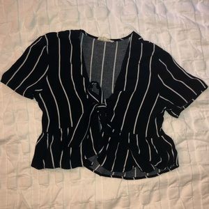 Pacsun L.A. Hearts Tie-Front Striped Crop Top